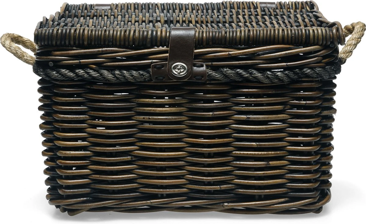 New Looxs Melbourne Large Fietsmand Voordrager - 45 Liter - Rotan - Bruin 4 New Looxs Melbourne Large Fietsmand Voordrager - 45 Liter - Rotan - Bruin - Afbeelding 2