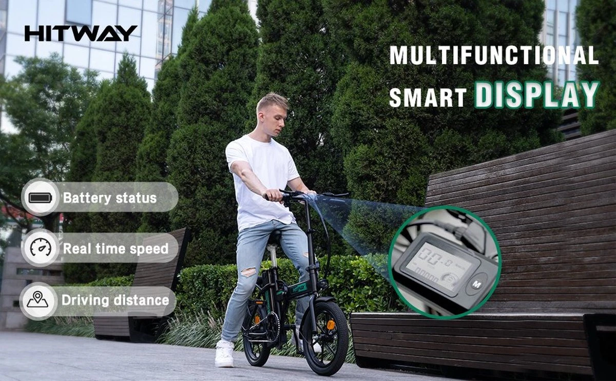 HITWAY E Bike Elektrische Fiets Vouwfiets, 36V/8.4Ah Batterij, 250W Motor, 25km/h, 35-70km, 16" City EBike Voor Heren En Dames 9 HITWAY E Bike Elektrische Fiets Vouwfiets, 36V/8.4Ah Batterij, 250W Motor, 25km/h, 35-70km, 16" City EBike Voor Heren En Dames - Afbeelding 7