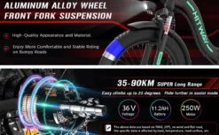 HITWAY E Bike Elektrische Fiets 20 Inch Dikke Band Opvouwbare Elektrische Fiets, 250W/36V/11,2Ah Batterij, Max. Bereik Tot 35-90km, Off-road Mountainbike Met Shimano 7 Versnellingen, Stad EBike Heren Dames -Fietswereld Verkoop 1200x742 4