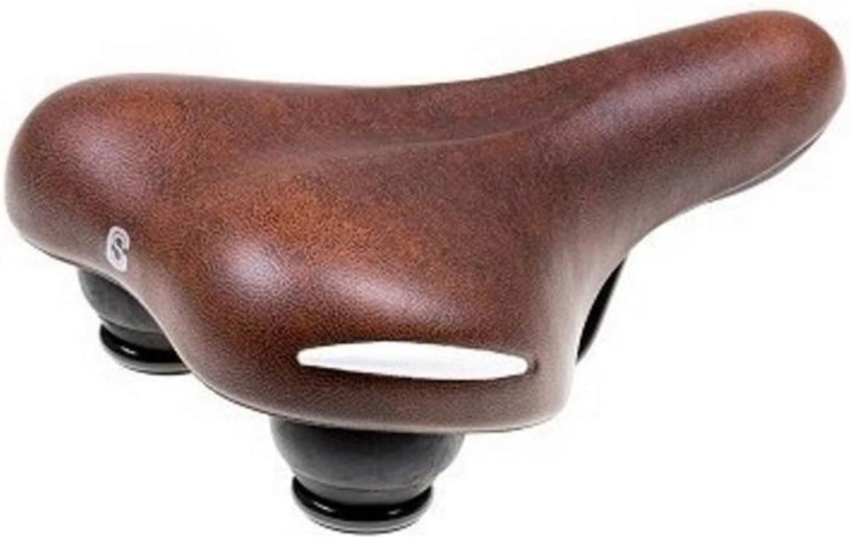 Selle Zadel Comfort Bruin Met Witte Bumpers - Zonder Strop 4 Selle Zadel Comfort Bruin Met Witte Bumpers - Zonder Strop - Afbeelding 2