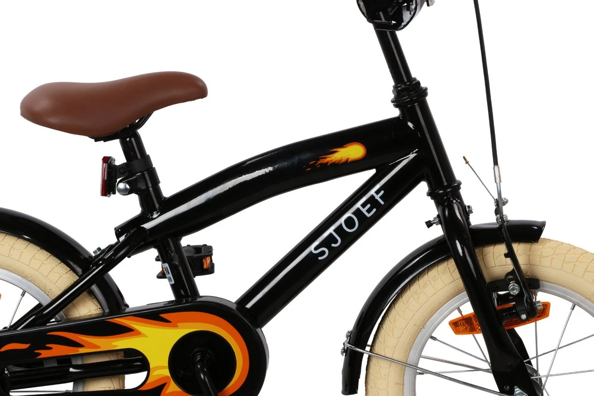 SJOEF Cruise Jongensfiets 14 Inch - Zwart 5 SJOEF Cruise Jongensfiets 14 Inch - Zwart - Afbeelding 3