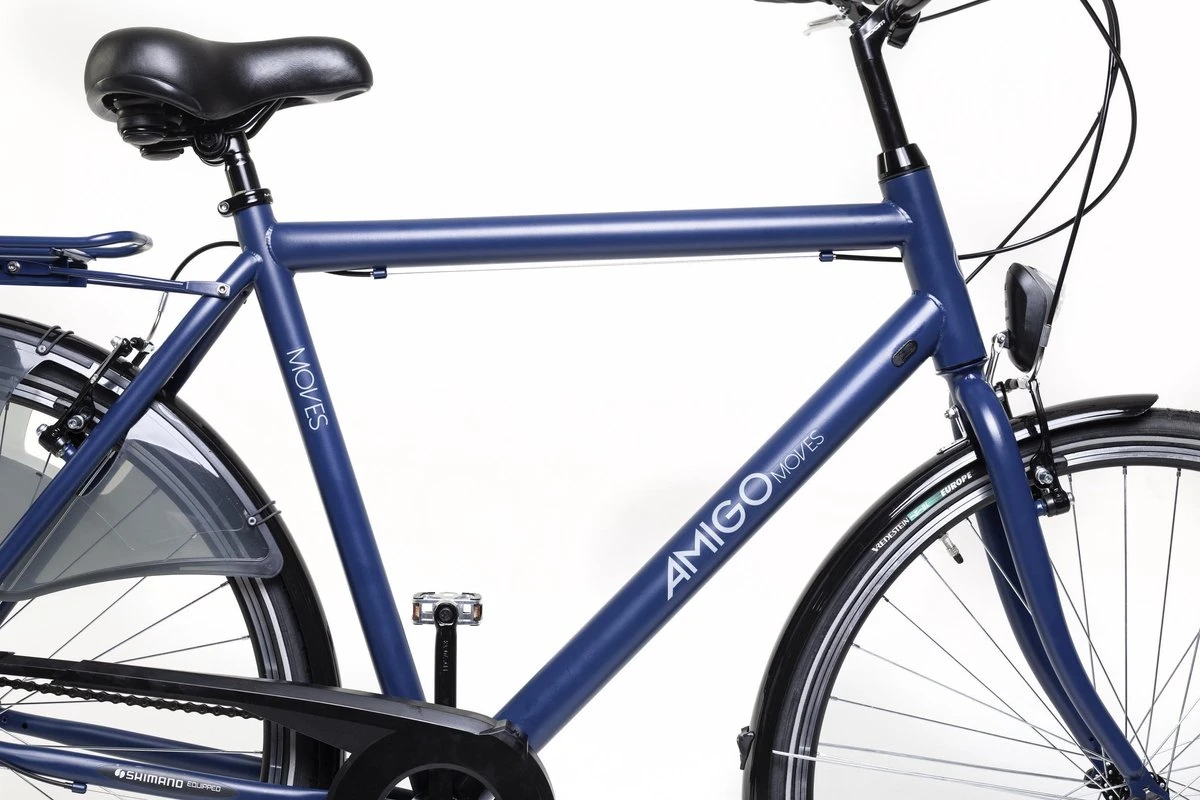 Amigo Moves - Stadsfiets 28 Inch - Herenfiets Met 6 Versnellingen - Matblauw 8 Amigo Moves - Stadsfiets 28 Inch - Herenfiets Met 6 Versnellingen - Matblauw - Afbeelding 6
