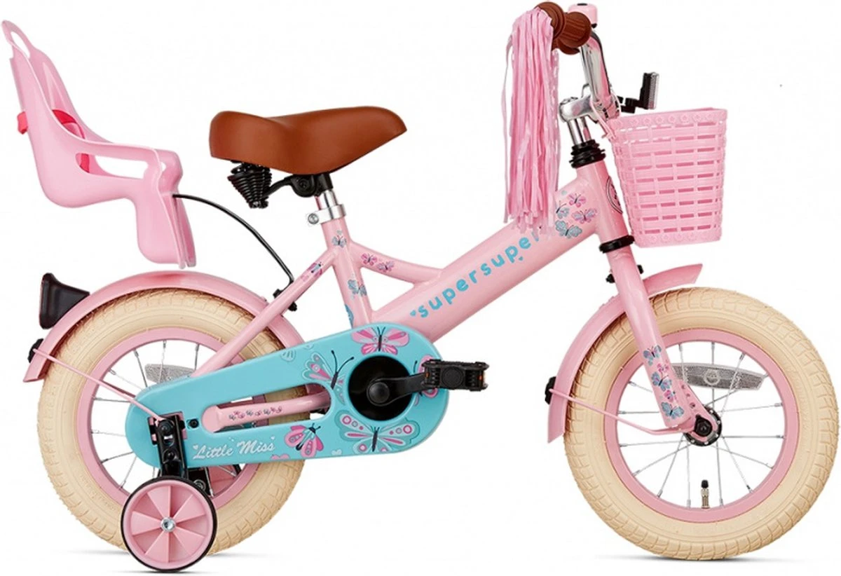 Supersuper Little Miss - Kinderfiets - Meisjesfiets - 14 Inch - Roze 10 Supersuper Little Miss - Kinderfiets - Meisjesfiets - 14 Inch - Roze - Afbeelding 8