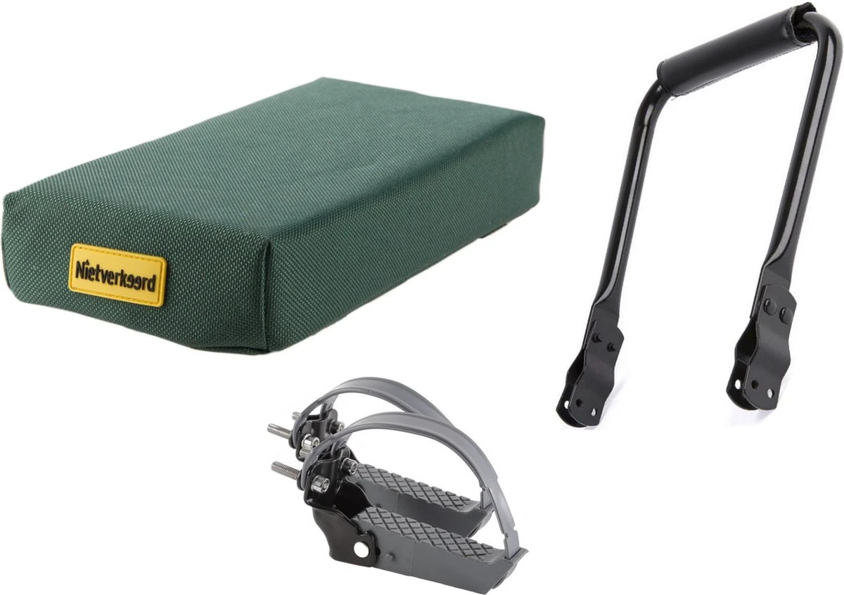 ROJO Fietskussen Bagagedrager Donkergroen + Rugsteun Bagagedrager + Voetsteunen (Universele Set) 3 ROJO Fietskussen Bagagedrager Donkergroen + Rugsteun Bagagedrager + Voetsteunen (Universele Set)