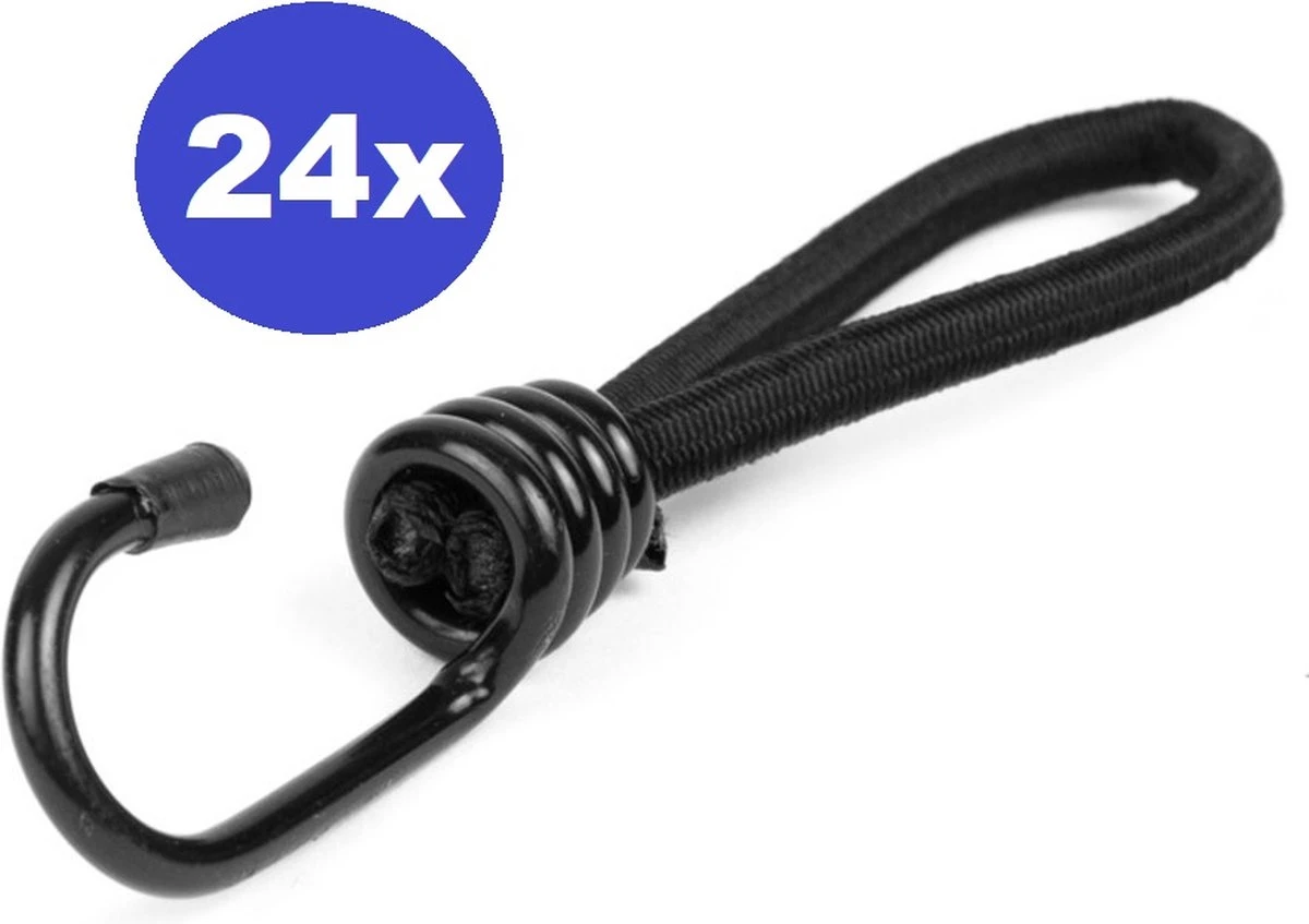 24 X Spanelastieken Met Haak (enkele) 6 Mm 20 Cm 4 24 X Spanelastieken Met Haak (enkele) 6 Mm 20 Cm - Afbeelding 2