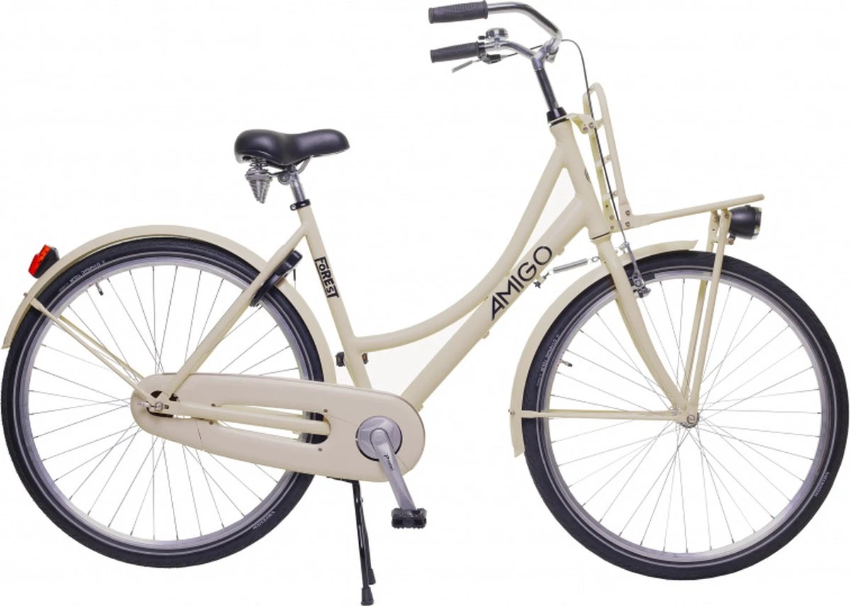 Amigo Forest - Transportfiets 28 Inch - Damesfiets Met Voordrager - Crème 11 Amigo Forest - Transportfiets 28 Inch - Damesfiets Met Voordrager - Crème - Afbeelding 9