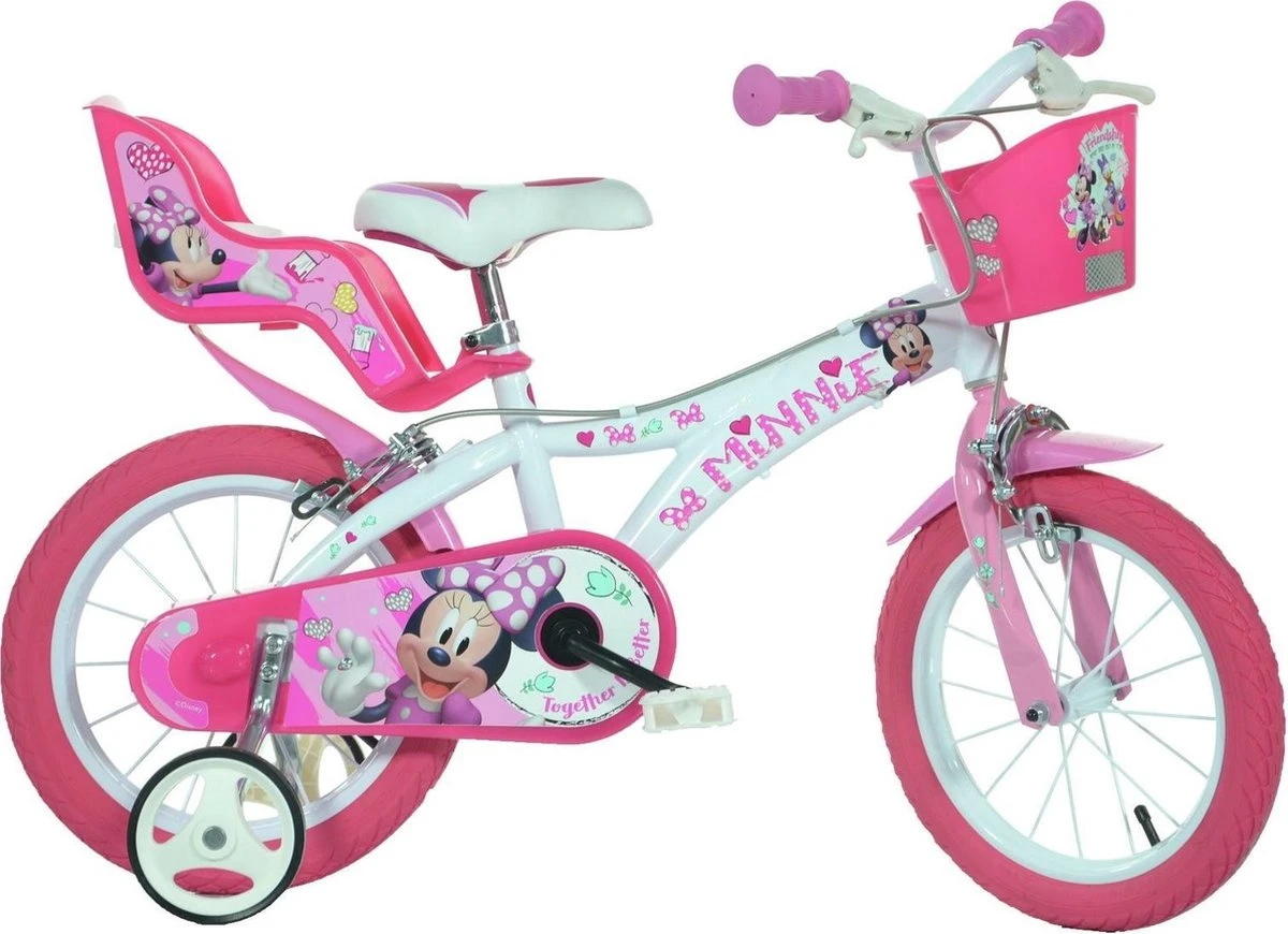 Dino Disney Minnie Mouse - Fiets - Meisjes - Wit;Roze - 16 Inch 3 Dino Disney Minnie Mouse - Fiets - Meisjes - Wit;Roze - 16 Inch