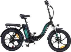 Hitway BK6 Elektrische Fiets | Opvouwbare E-bike | 20 Inch Fat Tire | 350W Motor | 10Ah | Zwart/Groen -Fietswereld Verkoop 1200x878