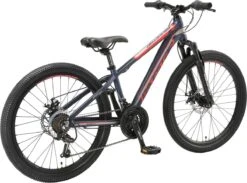 Bikestar 24 Inch 21 Speed Hardtail MTB Sport, Blauw / Rood -Fietswereld Verkoop 1200x888