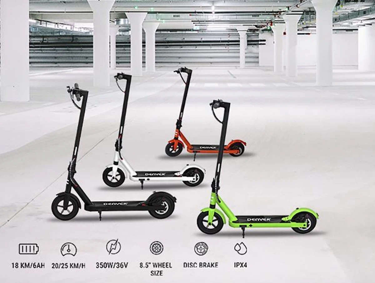 Denver Elektrische Step Volwassenen 20 Km/u - Tot 18km Actieradius - 350W - Inklapbaar - 8.5" Wielen - Aluminium Frame - LED Verlichting - SEL-85350 - Zwart 5 Denver Elektrische Step Volwassenen 20 Km/u - Tot 18km Actieradius - 350W - Inklapbaar - 8.5" Wielen - Aluminium Frame - LED Verlichting - SEL-85350 - Zwart - Afbeelding 3