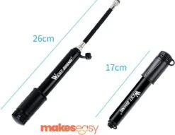 Fietspomp Racefiets | Mini Fietspomp | Met Flexible Slang | 8 Bar | Zwart -Fietswereld Verkoop 1200x927 2