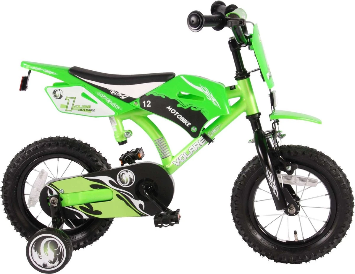 Volare Motobike Kinderfiets - Jongens - 12 Inch - Groen - 95% Afgemonteerd 3 Volare Motobike Kinderfiets - Jongens - 12 Inch - Groen - 95% Afgemonteerd