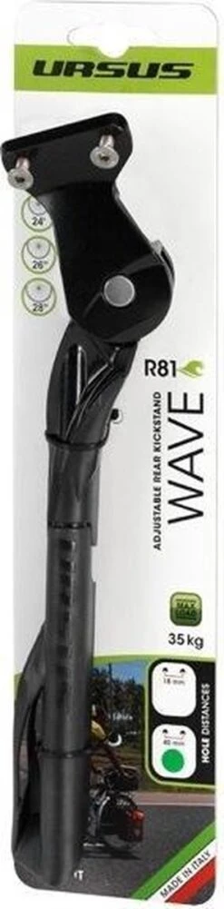 Achterstandaard Ursus Wave Met 40 Mm Plaat - Zwart -Fietswereld Verkoop 296x1200