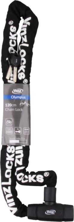 VINZ Olympus Kettingslot / Fietsslot Met Vaste Kop 8mm - 120cm -Fietswereld Verkoop 400x1200