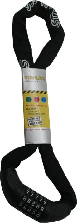 Stahlex Cijferslot - Canvas - Staal - 5.5 X 900 Mm - Zwart -Fietswereld Verkoop 415x1200