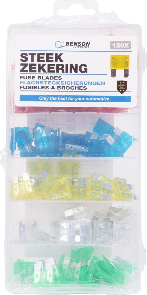 Benson Steekzekeringen Set - 120 Delig - Div Soorten AMP Zekeringen 9 Benson Steekzekeringen Set - 120 Delig - Div Soorten AMP Zekeringen - Afbeelding 7
