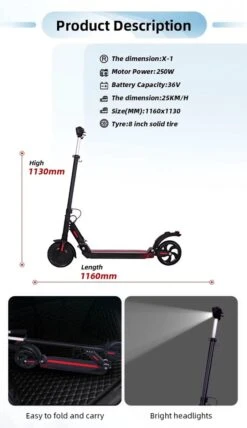 ElectronicWorks AiE-1 – Elektrische Step – E-step – 250KW – 25Km/h – 20KM Afstand – 120KG – Zwart -Fietswereld Verkoop 693x1200 1