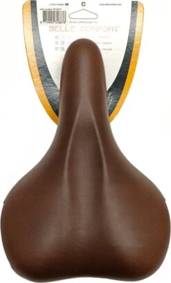 Selle Zadel Comfort Bruin Met Witte Bumpers - Zonder Strop 7 Selle Zadel Comfort Bruin Met Witte Bumpers - Zonder Strop -Fietswereld Verkoop 726x1200 1