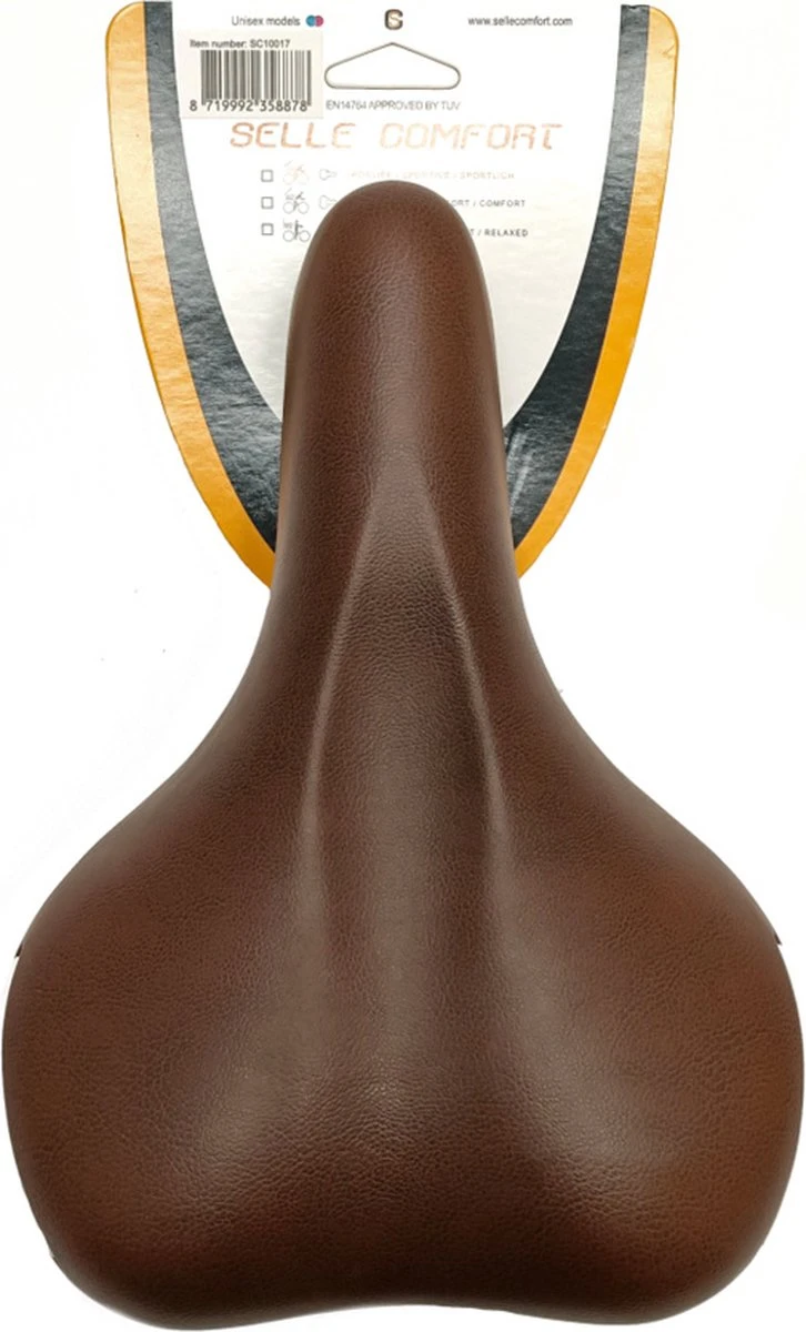 Selle Zadel Comfort Bruin Met Witte Bumpers - Zonder Strop 5 Selle Zadel Comfort Bruin Met Witte Bumpers - Zonder Strop - Afbeelding 3