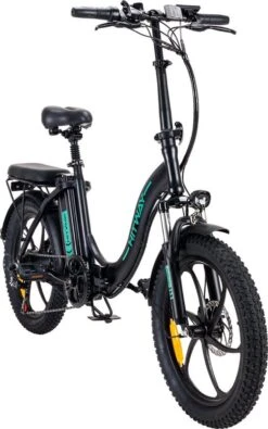 Hitway BK6 Elektrische Fiets | Opvouwbare E-bike | 20 Inch Fat Tire | 350W Motor | 10Ah | Zwart/Groen -Fietswereld Verkoop 750x1200