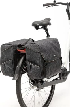 New Looxs Ivy Mondi Joy Dubbele Fietstas MIK - 38 Liter - Grijs -Fietswereld Verkoop 789x1200