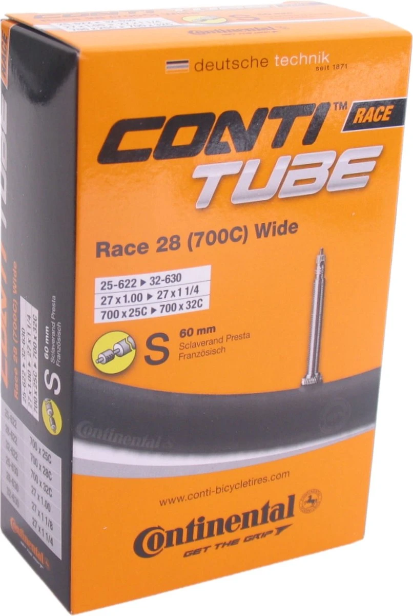 Binnenband Continental 28 Race Training 25-622 -> 32-630 - SV60mm Ventiel 3 Binnenband Continental 28 Race Training 25-622 -> 32-630 - SV60mm Ventiel