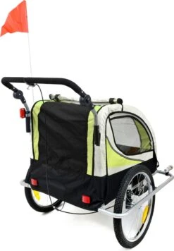 Fietkar - 2 Kinderen - Met Schokbreker - Lime -Fietswereld Verkoop 833x1200 2