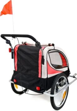 Fietskar Voor Kinderen - Met Buggyfunctie - En Schokbrekers - Rood -Fietswereld Verkoop 834x1200 3