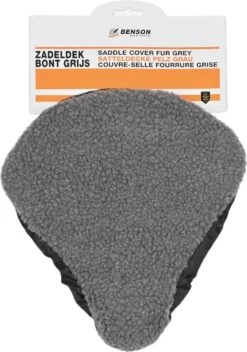 Benson Universele Fiets Zadeldek - Imitatie Schapenvacht - Bont - Grijs -Fietswereld Verkoop 843x1200 1