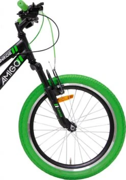 Amigo Fun Ride - Mountainbike 20 Inch - Voor Jongens En Meisjes - Met 7 Versnellingen - Zwart/Groen -Fietswereld Verkoop 843x1200