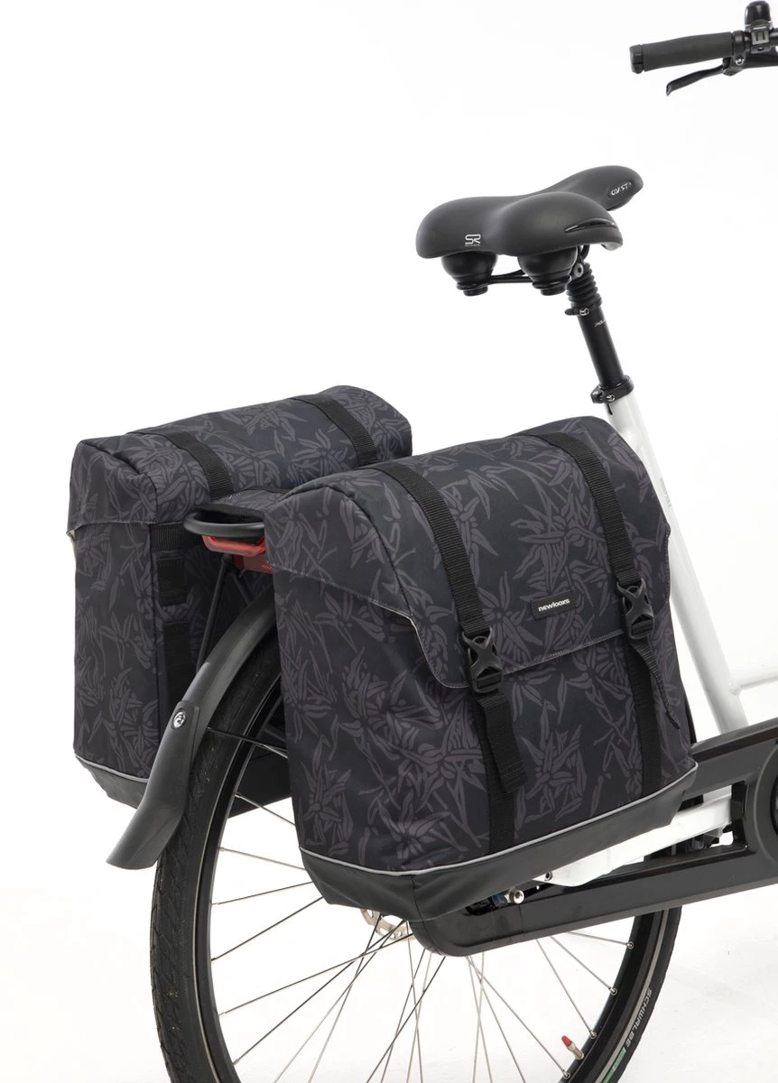 New Looxs Alba Double Bamboo Dubbele Fietstas - 42 Liter - Zwart 6 New Looxs Alba Double Bamboo Dubbele Fietstas - 42 Liter - Zwart - Afbeelding 4