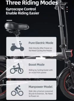 F-Wheel DYU A5 - Elektrische Vouwfiets - E Bike - 14 Inch - 7.5 Ah - 25km/u - Zwart -Fietswereld Verkoop 888x1200 1