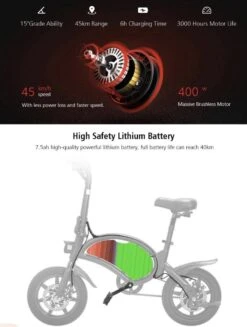 Matrix E Bike - Kugoo B2 Pro - Elektrische Opvouwbare Fiets/step 14 Inch 400W - Met Trappers - Snelheid Max. 45 Km/u -Fietswereld Verkoop 906x1200