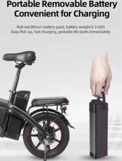 F-Wheel DYU A5 - Elektrische Vouwfiets - E Bike - 14 Inch - 7.5 Ah - 25km/u - Zwart -Fietswereld Verkoop 916x1200