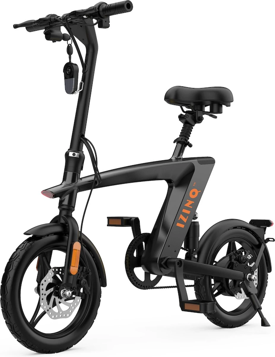 IZINQ H1 - Fiets / Vouwfiets / Elektrische Scooter - 14" Luchtbanden - Lithium 10.0Ah 36V - Zwart/Oranje - 25km/u - Volwassenen En Kinderen - Windgoo 3 IZINQ H1 - Fiets / Vouwfiets / Elektrische Scooter - 14" Luchtbanden - Lithium 10.0Ah 36V - Zwart/Oranje - 25km/u - Volwassenen En Kinderen - Windgoo