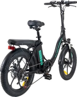Hitway BK6 Elektrische Fiets | Opvouwbare E-bike | 20 Inch Fat Tire | 350W Motor | 10Ah | Zwart/Groen -Fietswereld Verkoop 949x1200